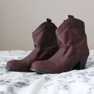 Style & Co Red Ankle Booties